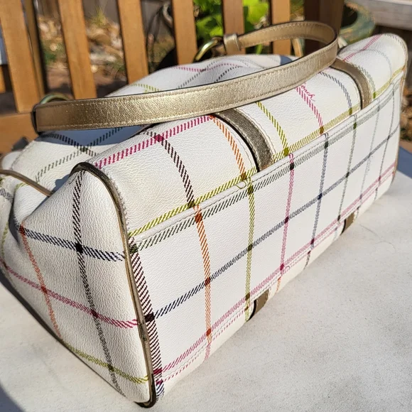 Coach Peyton Tattersall Plaid Satchel F19177 Shoulder Bag Purse - Picture 10 of 14